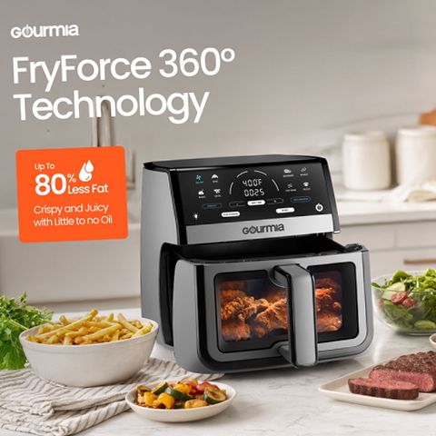 Gourmia GAF836GRY 8-Quart Digital Window Air Fryer, 8 One-Touch