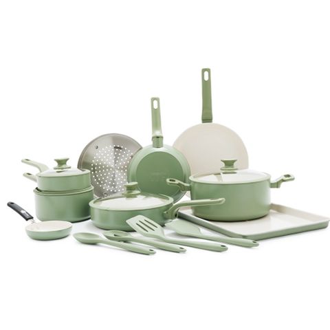 GreenPan CC009689-001 Essence 17-Piece Ceramic Nonstick Cookware