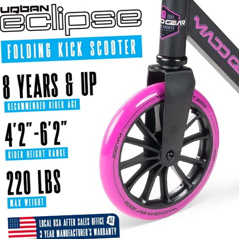 Madd Gear 426-624 Eclipse Commuter 200mm Wheels Scooter, Black | eBay