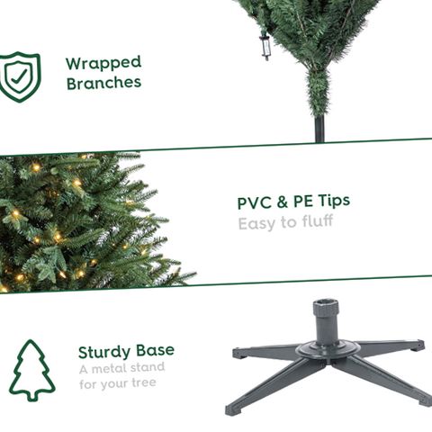 Holiday Time Sanford Pencil Fir Artificial Christmas Tree, 7.5 ft