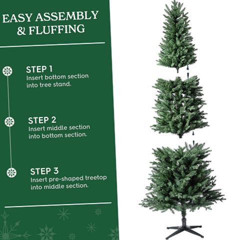 Holiday Time Sanford Pencil Fir Artificial Christmas Tree, 7.5 ft