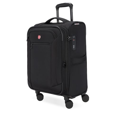 SWISSGEAR Stride Expandable Carry-On Spinner Luggage, Black, 8