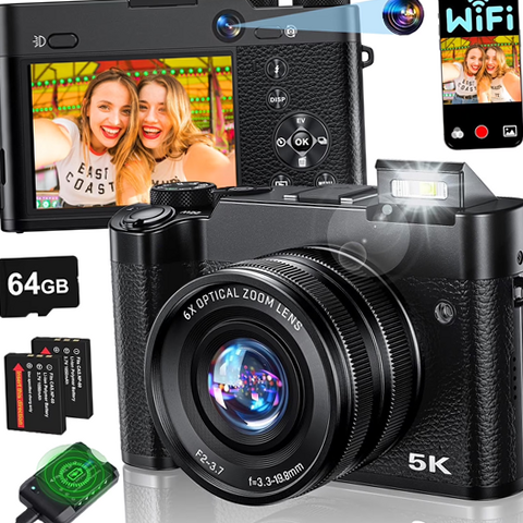 Brewene DC205X 5K 64MP WiFi Dual-Lens Digital Vlogging Camera | eBay