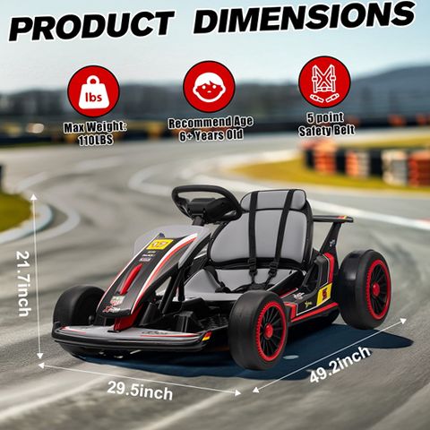 Mukidy 24V Go Kart Ride on Toys Electric Go Kart, Green | eBay