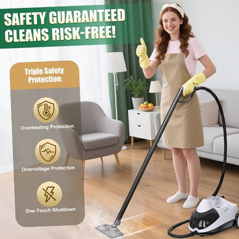 Loheer WJ558 Steam Cleaner, 1500W High-Pressure Steamer, Chemical