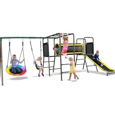 KLOKICK 5-in-1 Heavy Duty Metal Swing Set for Kids Backyard | eBay