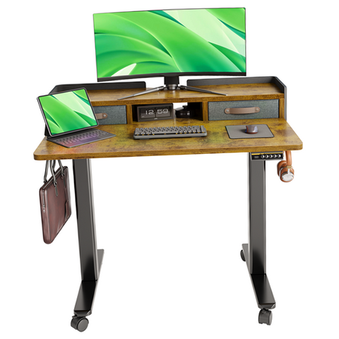 Innovar W-IV-SD-JZS Electric Standing Desk with Drawers, 63 Inch