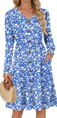 princess polly baby blue dress Floral V-Neck Smocked Waist Mini Dress