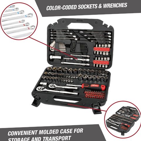 Hyper Tough 41049 145-Piece Mechanics Tool Set, Durable Steel