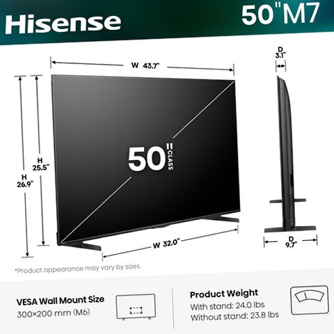 Hisense 50 Class M7 Series Mini-LED 4K UHD Smart Google TV with
