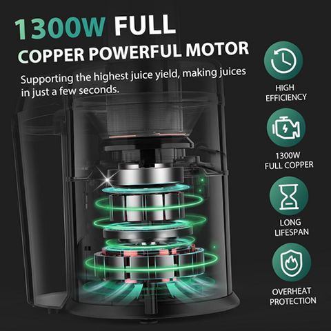 DBPOWER Juicer Machine, 1300W Full Copper Motor, Centrifugal Juice