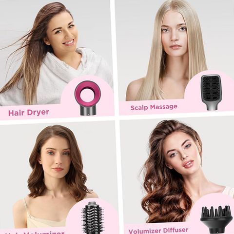IG INGLAM AB0319-4P 4 in 1 Hair Dryer Brush Set with Negative Ion