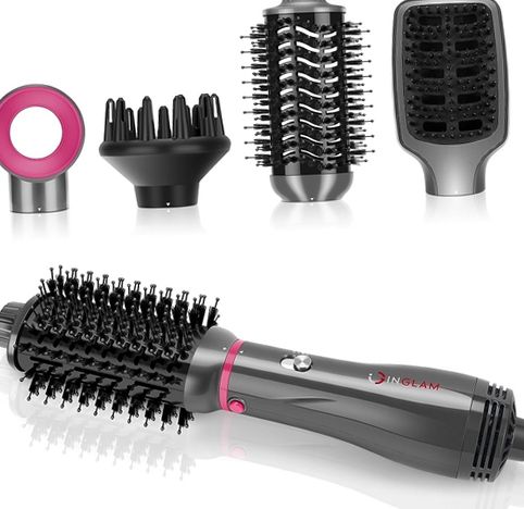 IG INGLAM AB0319-4P 4 in 1 Hair Dryer Brush Set with Negative Ion
