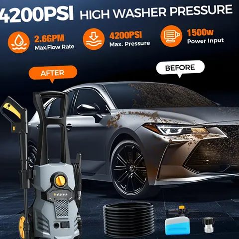 HOMSHADE PW60 Electric Pressure Washer, 1500W, 4200 PSI, 2.6 GPM