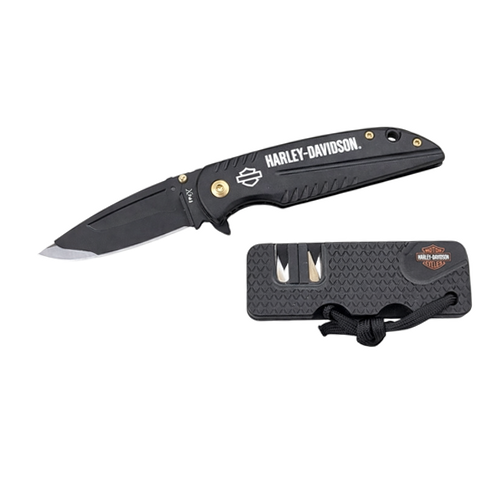Tec X Harley Davidson Tin Knife & Sharpener Collectible Tin Gift