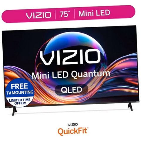 VIZIO 75 Mini LED Quantum 4K QLED HDR Smart TV, Black, VQM75C-10