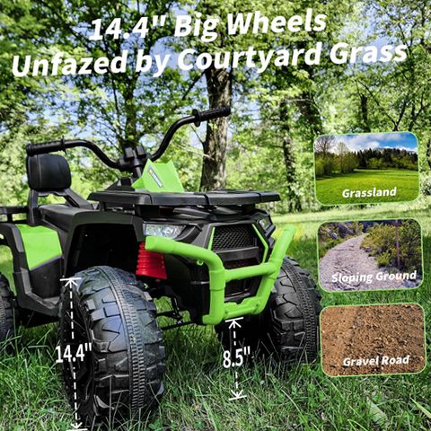 Hikiddo JC333 24V Ride on Toy, Kids ATV 4-Wheeler with 400W Motor