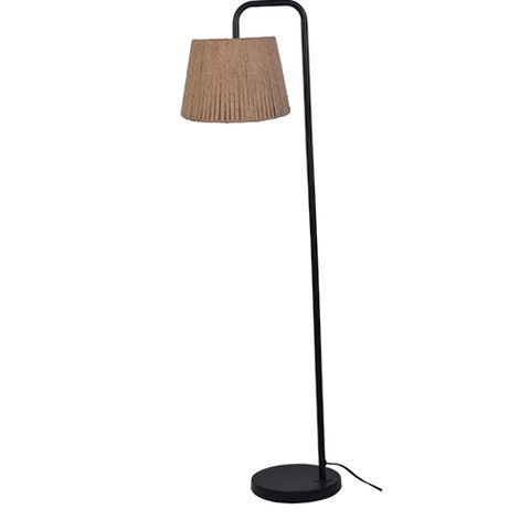 Mainstays AF53641 Black Metal Floor Lamp with Natural Rope Shade