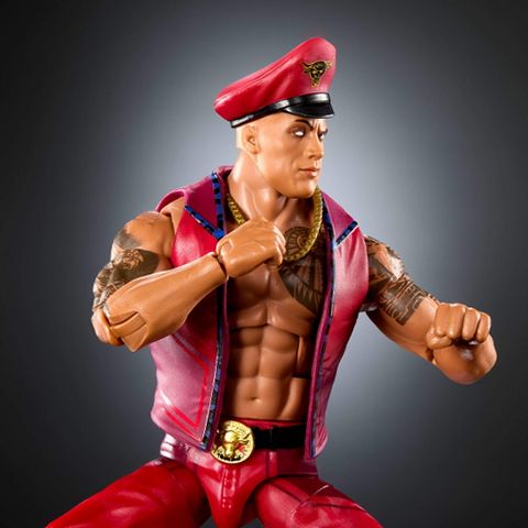 Mattel WWE x Street Fighter The Rock Final Boss 6-Inch Action