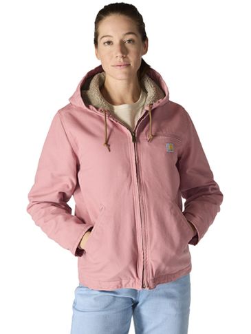 Carhartt Women's Iconic Washed Duck Sherpa-Lined Jacket, Rose Tint