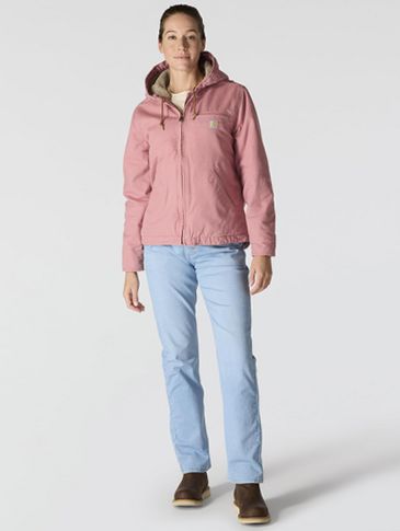 Carhartt Women's Iconic Washed Duck Sherpa-Lined Jacket, Rose Tint