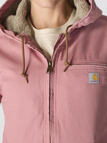 Carhartt Women's Iconic Washed Duck Sherpa-Lined Jacket, Rose Tint