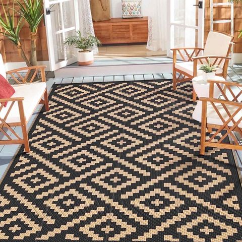 DEORAB Outdoor Rug, Waterproof Reversible Plastic Camping Carpet