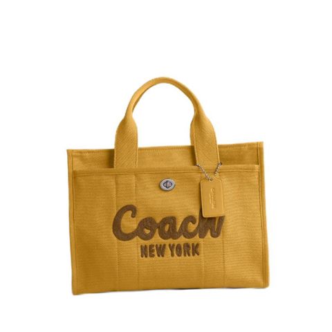 Coach Cargo Tote Bag, Yellow Gold Canvas with Embroidered Animal