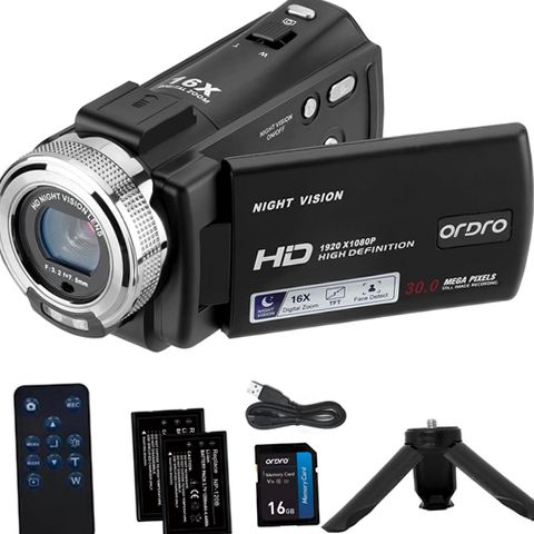 ビデオカメラ digital HDvideo cameraDV1 Degipo HDV-V12 ORDRO Camcorder, Full HD 1080P Video Camera, 16X