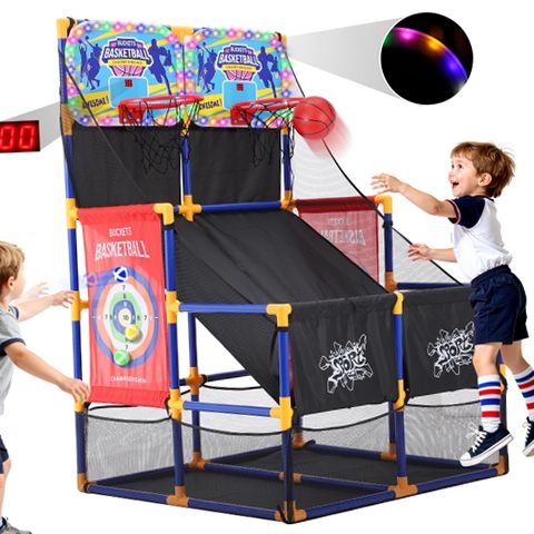 COCLUB 2in1 Indoor Kids Basketball Hoop Set with Dual Hoops