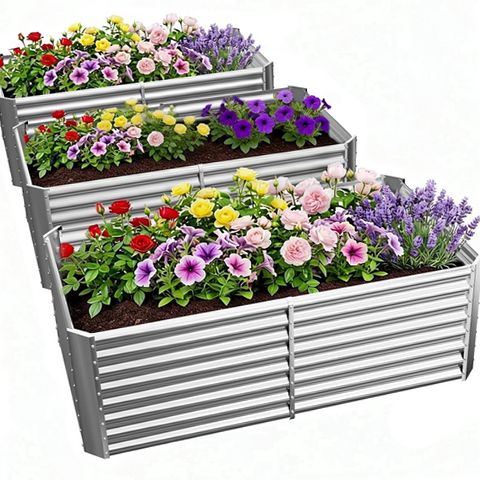 置物 NEIGHBORHOOD SRL GARDEN BED Land Guard Galvanized Metal Raised Garden Bed, 3 Pack, 6x3x2 ft, 2