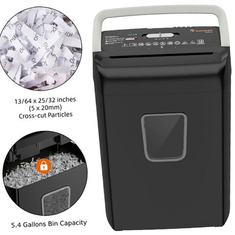 Bonsaii 12-Sheet Cross Cut Paper Shredder with 5.4-Gallon