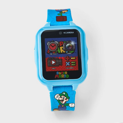 Super Mario Boy's Light Up Interactive Smartwatch, Blue - Watch