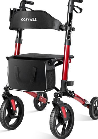 Cosywill Foldable Rollator Mobility Walker with Adjustable Handles