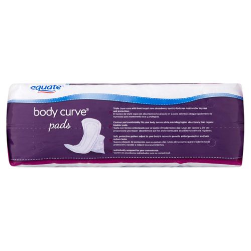 Equate EQT00614 Body Curve Maximum Absorbency Incontinence Pads
