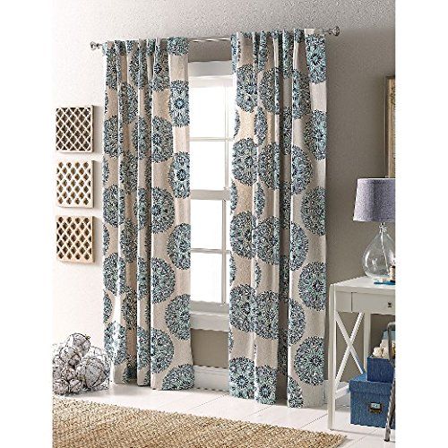 Threshold Twill Woven Medallion Curtain Panel Blue Medal, 84" x 54" eBay