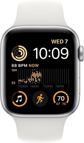 Apple Watch SE 2 44mm Silver Aluminum - White Sport Band MNK23VC/A