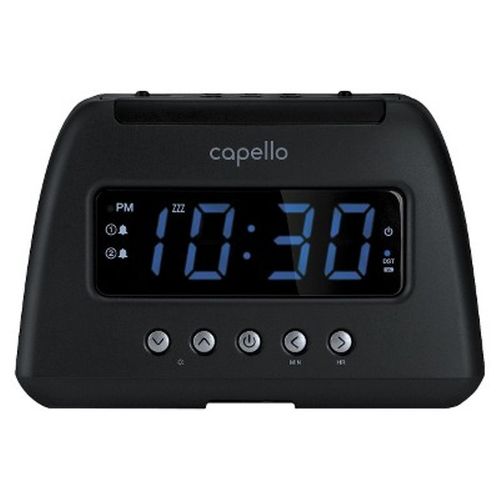 Capello CR22 Sleep and Charge Dual Alarm Clock with Dual USB Charging