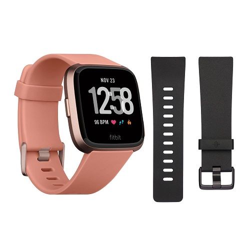 Fitbit FB504 Versa Smart Watch Bundle 