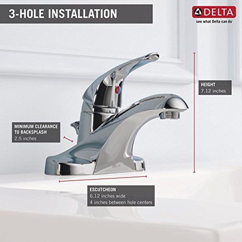 Delta B510LF-PPU-ECO 4 in. Centerset Single-Handle Bathroom Faucet in ...