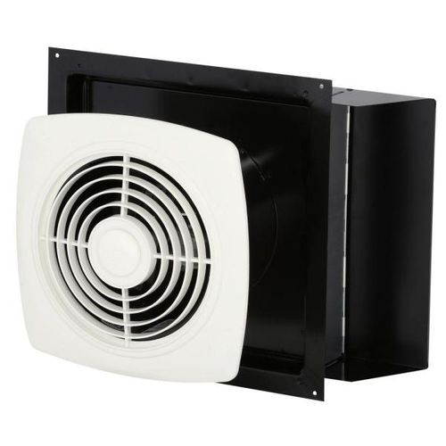 Broan 509 Through-Wall Fan, 180 CFM 6.5 Sones, White Square Plastic ...