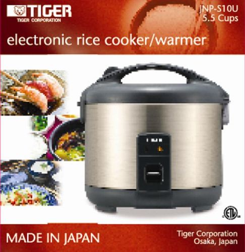 Tiger Jnp S U Hu Cup Uncooked Rice Cooker And Warmer Stainless