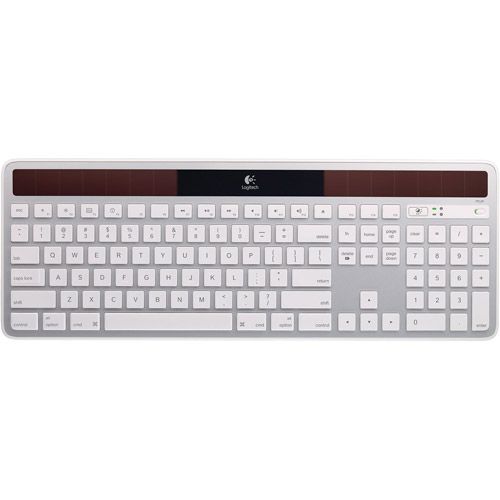 logitech wireless solar powered keyboard white