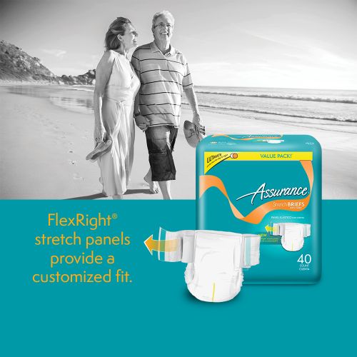 equate ASR31031 Assurance Incontinence Stretch Briefs with Tabs, Small