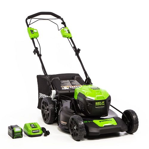 GreenWorks 2516402 21-Inch 40V Self Propelled Mower 5Ah Battery and ...