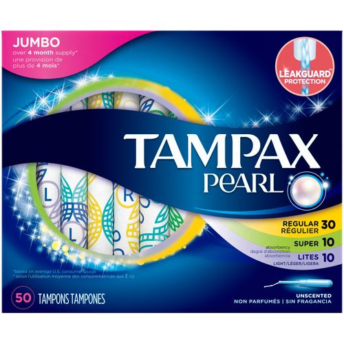 Tampax Pearl Jumbo Unscented Plastic Tampon Variety Pack 50 ct Box eBay
